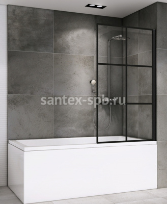 Перегородка на ванну стеклянная ABBER AG72080B 80x140 Перегородка на ванну стеклянная ABBER AG72080B 80x140