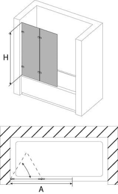шторка для ванны avek fort v 100х140
