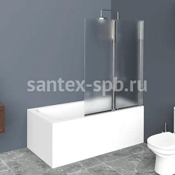 Шторка для ванны стеклянная BelBagno UNO 90х150 складная