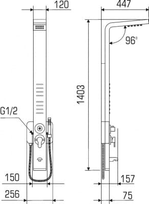 душевая гидромассажная панель avek regen