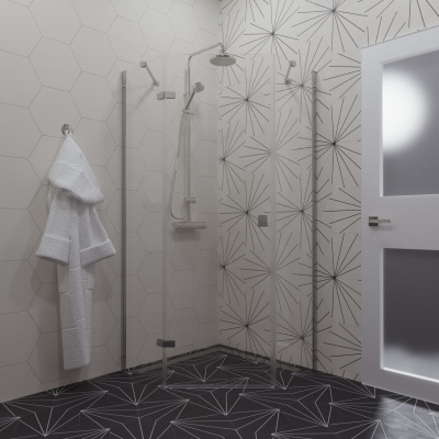 душевое ограждение пятиугольное тритон сигма 100x100 с поддоном