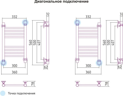 полотенцесушитель водяной сунержа богема 500х300