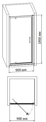 душевая дверь bandhours frenk 90d 90х190