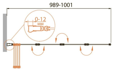 шторка для ванны стеклянная cezares relax v-4 100х140 складная
