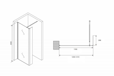 душевая перегородка abber immer offen ag66120b 120x200