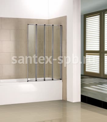 шторка для ванной складная-гармошка bas screen gr4-100-c-ch 100х140
