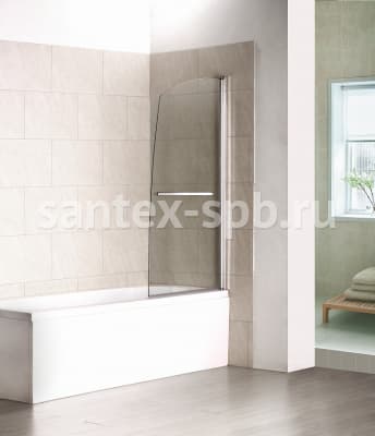 шторка для ванной стеклянная bas screen r-ht-80-c-ch 80х140