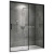 Душевая дверь в нишу ABBER AG93150B 150x200 Чёрная раздвижная