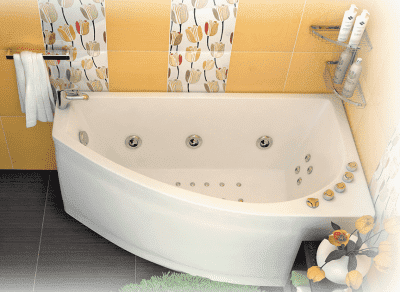 Акриловая ванна Тритон БЭЛЛА 140x75 левая в интерьере