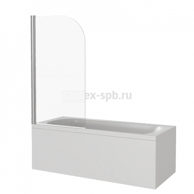 Шторка для ванной стеклянная Bas SCREEN H-80-C-CH 80х140