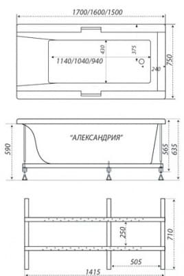 акриловая ванна тритон александрия 170