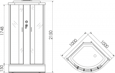 душевая кабина erlit er3510p-c3/c4 100х100