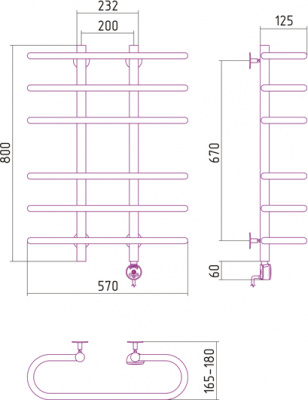 полотенцесушитель электрический сунержа фурор 800х600