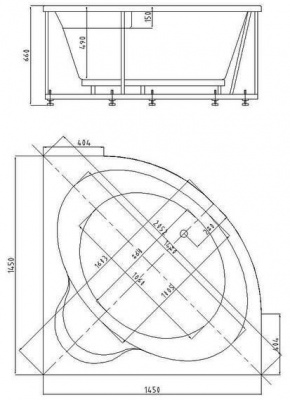 акриловая ванна акватек ума 145х145