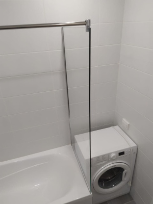 шторка стеклянная на торец ванны type-15-2 70х140 прозрачная