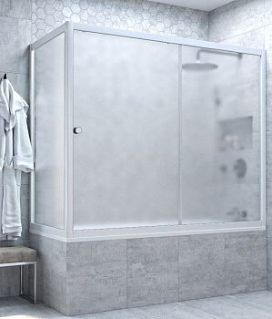 Стеклянная шторка для угловой ванны ZV+ZVF раздвижная 1500x700