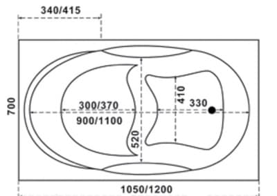 акриловая ванна bas рио 120x70