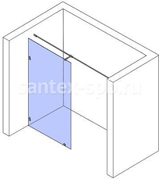 Душевая перегородка стеклянная WoterGlass TYPE-62-3