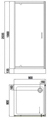 душевой уголок(ограждение) bandhours master 90