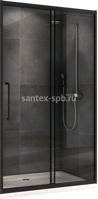 Душевая дверь в нишу ABBER AG30160BH 160x195 чёрная