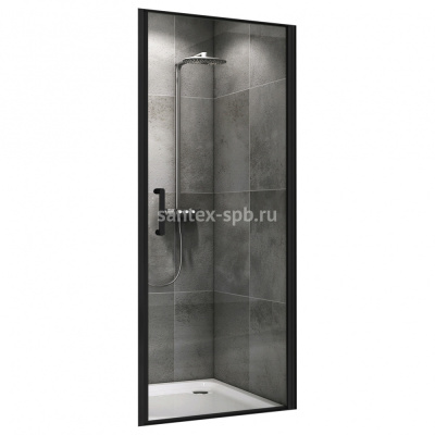 Душевая дверь в нишу ABBER AG04090B 90x195 распашная Чёрная