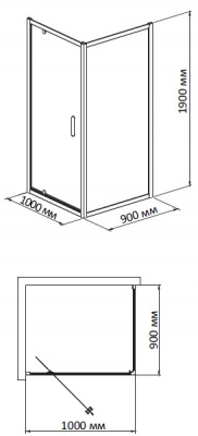 душевой уголок bandhours frenk/side 910 100х90 без поддона