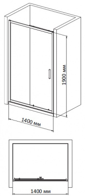 душевая дверь bandhours mike 140d 140х190