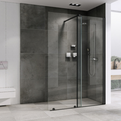 душевая перегородка сдвижная abber ag09120b 120x200 чёрная