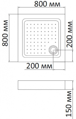 душевой поддон bandhours square 88 80х80