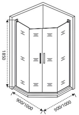 душевое ограждение bas пандора - pandora pnt-td 100x100