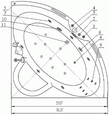 акриловая ванна акватек поларис 1 140x140