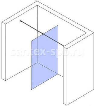 Душевая перегородка стеклянная WoterGlass TYPE-62-4