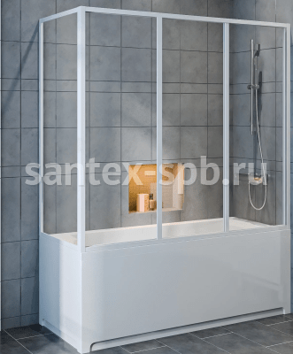 шторка для ванной 1700x1450 стеклянная