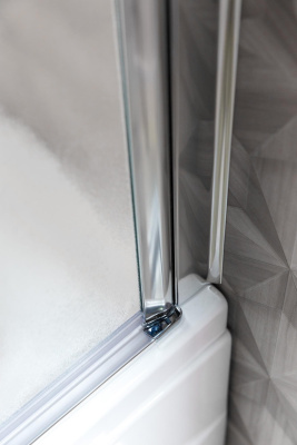 шторка для ванны стеклянная belbagno sela 120х140 складная