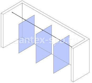 Душевая перегородка стеклянная WoterGlass TYPE-62-5