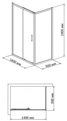 душевое ограждение bandhours mike/side 914 140х90 без поддона