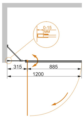 шторка для ванны стеклянная cezares eco o-v-11 120х140 распашная