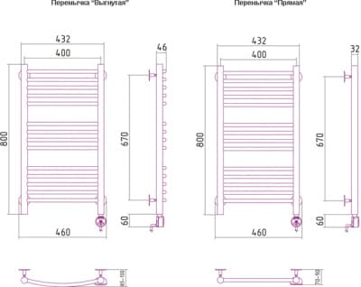 полотенцесушитель электрический сунержа богема 800х400