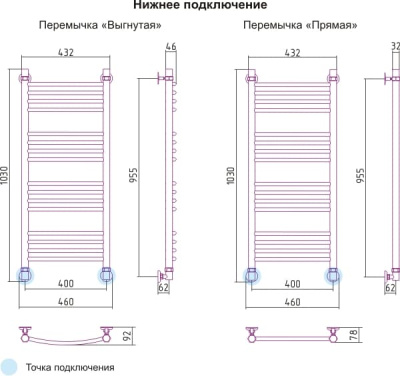 полотенцесушитель водяной сунержа богема 1000х400