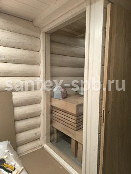 Душевая перегородка для бани из прозрачного стекла 8 мм 1005x2050