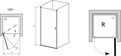 душевая дверь стеклянная ravak chrome csd1 80