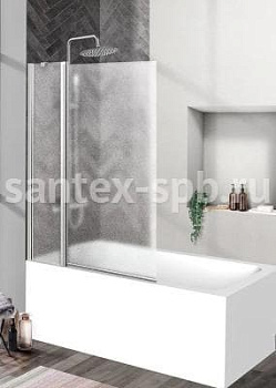 Шторка для ванны стеклянная BelBagno UNO V-11 100х150 распашная матовая