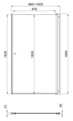 душевая дверь из стекла тритон уно 100x185