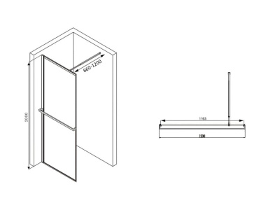 душевая перегородка abber immer offen ag60120b8 120x200