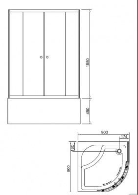 душевой уголок(ограждение) bandhours sigma 2