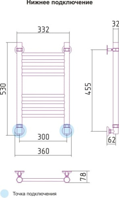 полотенцесушитель водяной сунержа богема 500х300