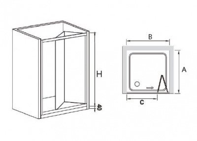 душевая дверь rgw cl-21 90x185 гармошка