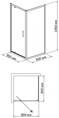 душевое ограждение bandhours frenk/side 88 80х80 без поддона