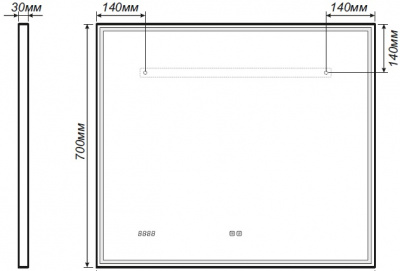 зеркало для ванной сенсорное vigo marta lux 80х70