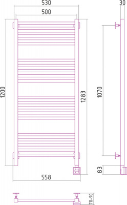 полотенцесушитель электрический сунержа модус 1200х500